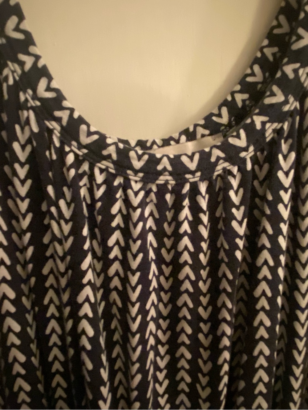 Navy and White Heart-Arrow Print Scoop Top Jumpsuit